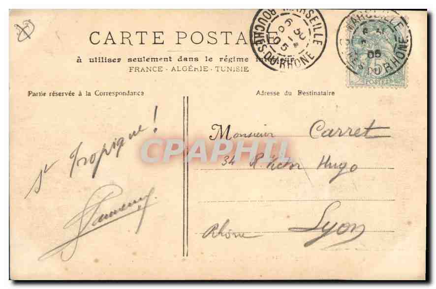 CPA Marseille l'Entree du Vieux Port  — Verso