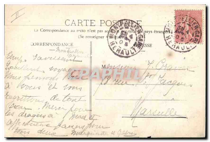 CPA Marseille Dans le Vieux Port  — Verso