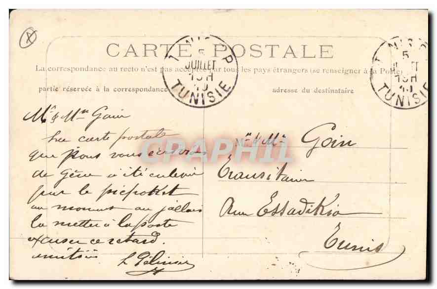 Marseille — 69. Vue générale prise du Transbordeur — G. Calefot, talon de la carte — Rückseite