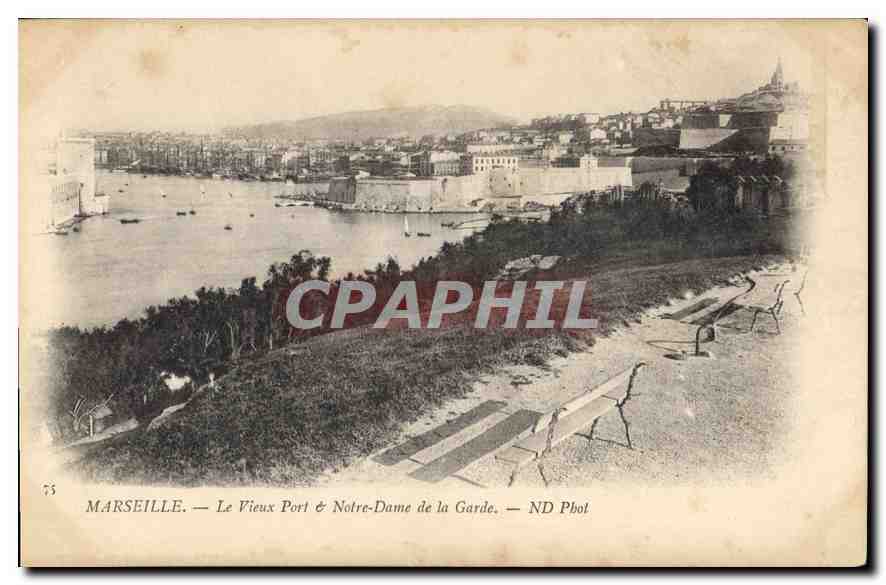 MARSEILLE — Le Vieux Port & Notre-Dame de la Garde — ND Pbol