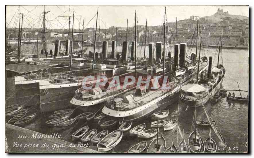 CPA Marseille vue prise du Quai du Port 