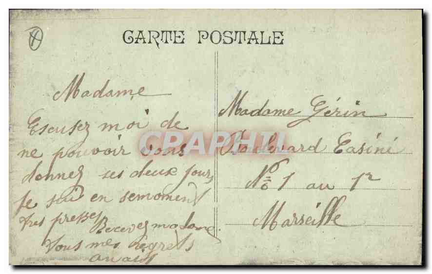 Marseille - La Mairie et le Quai du Port — éditeur non visible, n° de série non lisible — Reverso