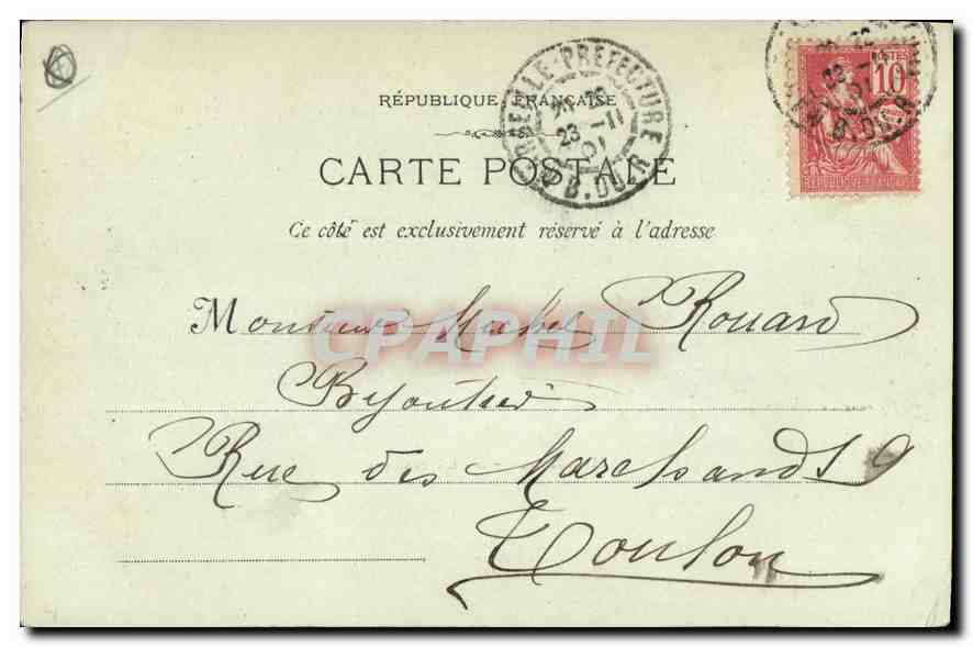 CPA Marseille La Mairie  — Verso