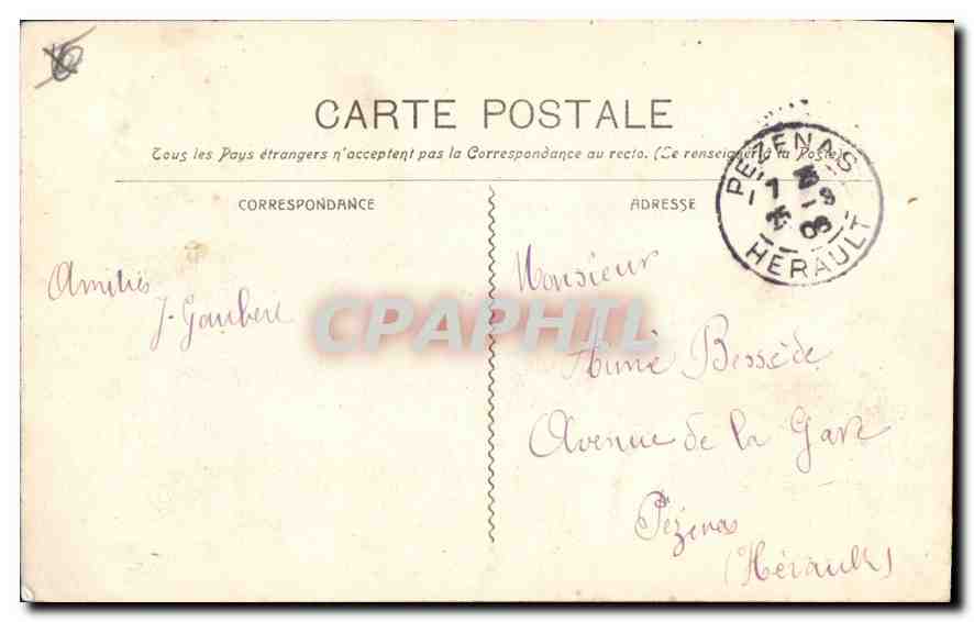 CPA Marseille La Mairie  — Verso