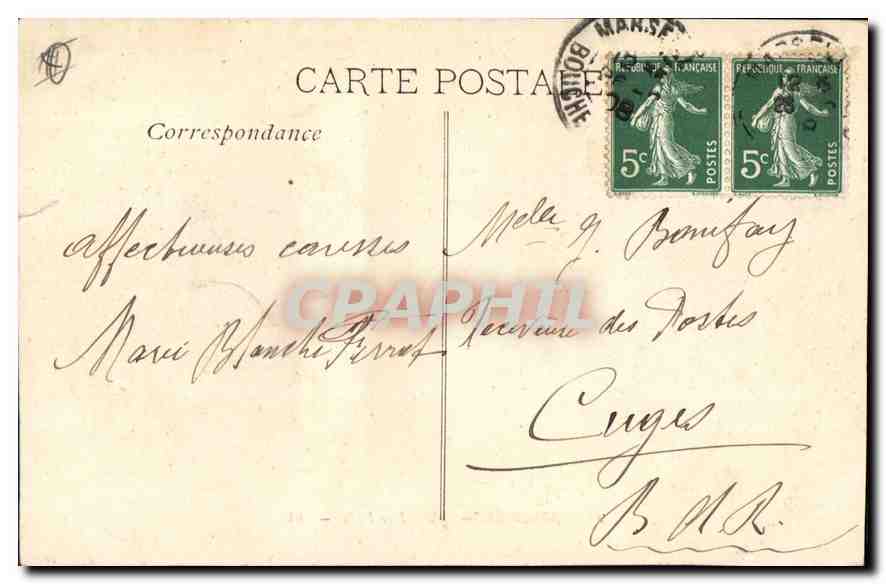 CPA Marseille L'Hotel de Ville  — Rückseite