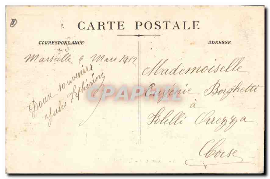 CPA Marseille L'Hotel de Ville  — Verso