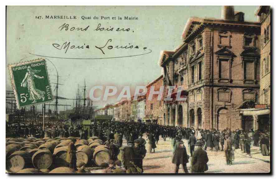 MARSEILLE — Quai du Port et la Mairie — Éditeur inconnu, n° 147
