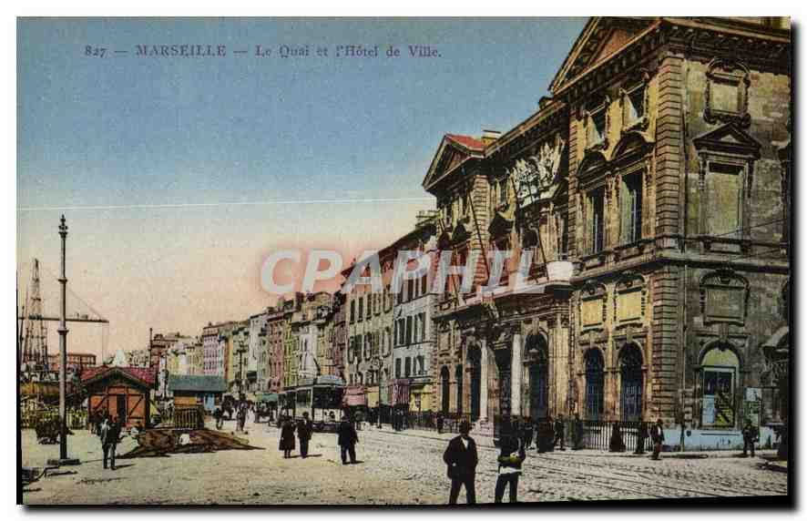 CPA Marseille Le Quai et l'Hotel de Ville 