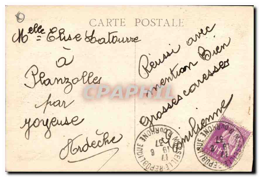 CPA Marseille La Mairie  — Rückseite