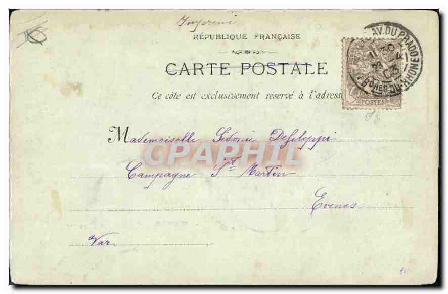 CPA Marseille La Mairie  — Rückseite