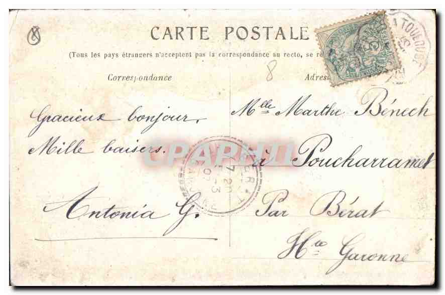 CPA Marseille La Mairie Puget  — Verso