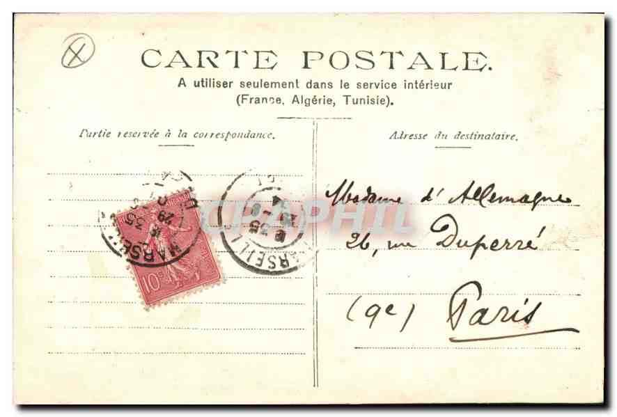 CPA Marseille Hotel de Ville  — Verso