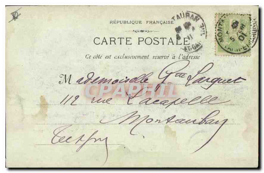 CPA Marseille La Mairie  — Verso
