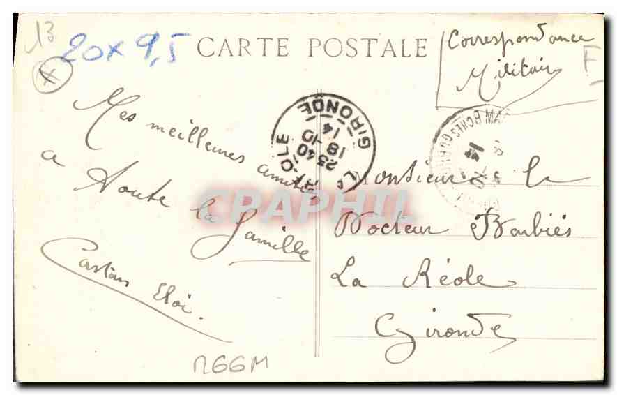CPA Marseille La Mairie  — Rückseite