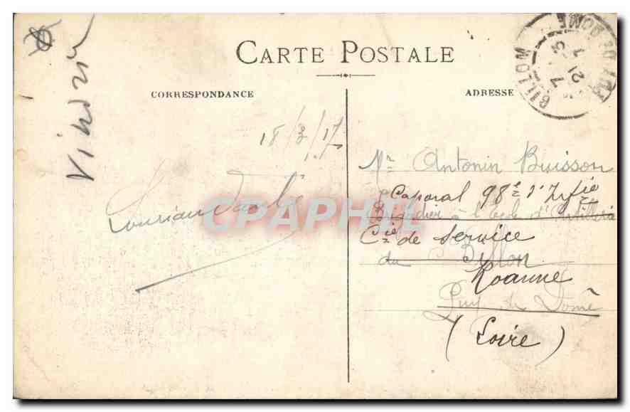 CPA Marseille La Mairie  — Verso