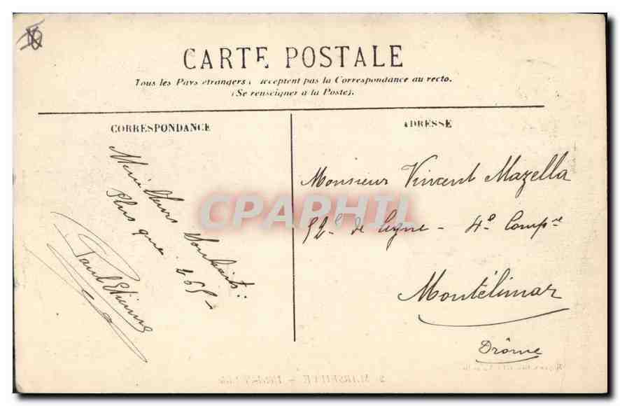 CPA Marseille Hotel de Ville  — Verso