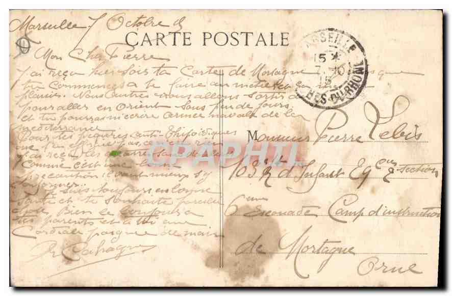 CPA Marseille La Mairie  — Verso
