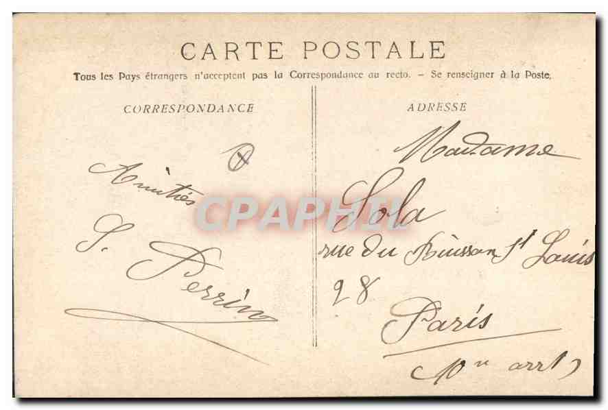 CPA Marseille La Mairie  — Verso