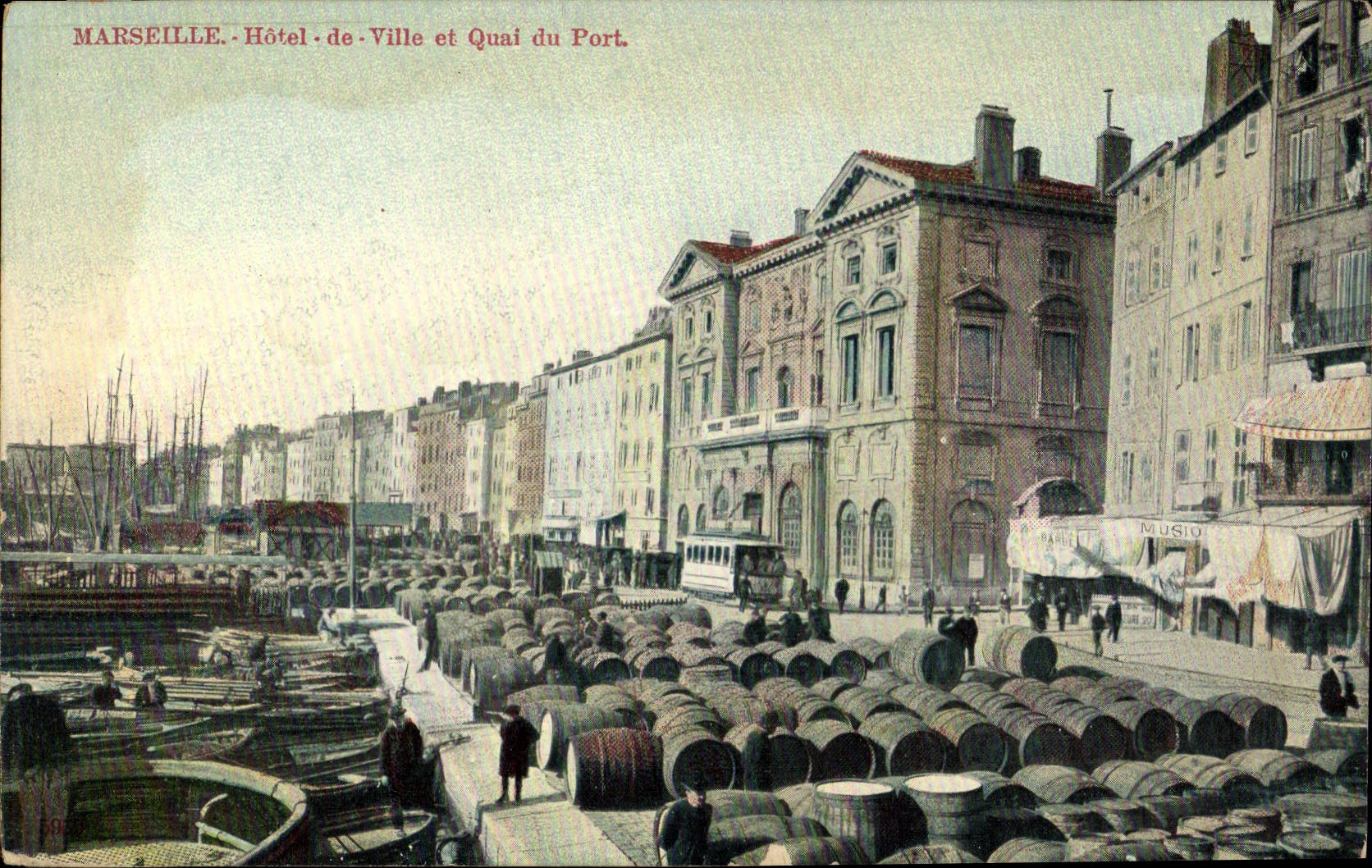 CPA Marseille Hotel de Ville et Quai du Port 
