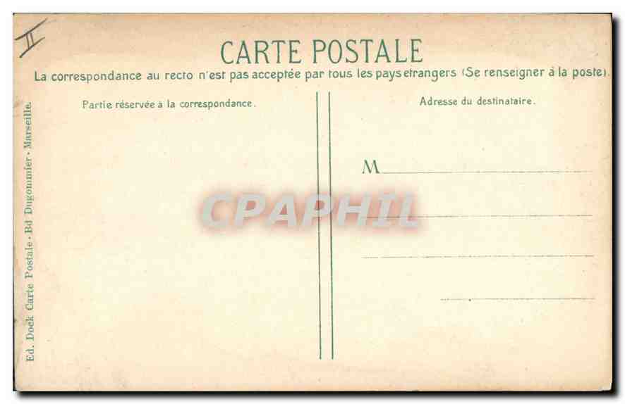 CPA Marseille Hotel de Ville et Quai du Port  — Verso