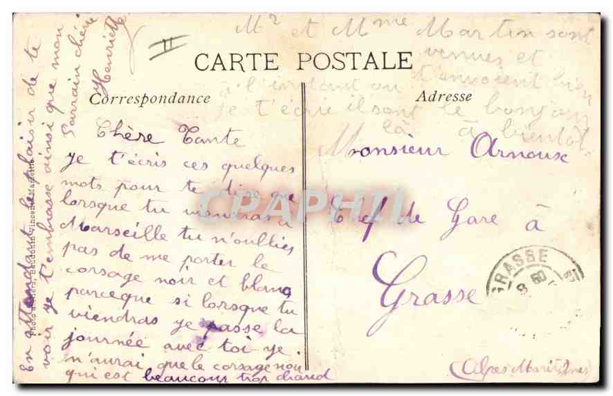CPA Marseille L'Hotel de Ville  — Verso