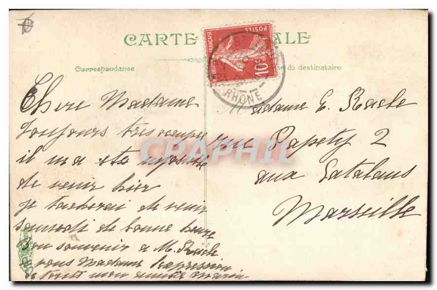 CPA Marseille L'Hotel de Ville  — Rückseite