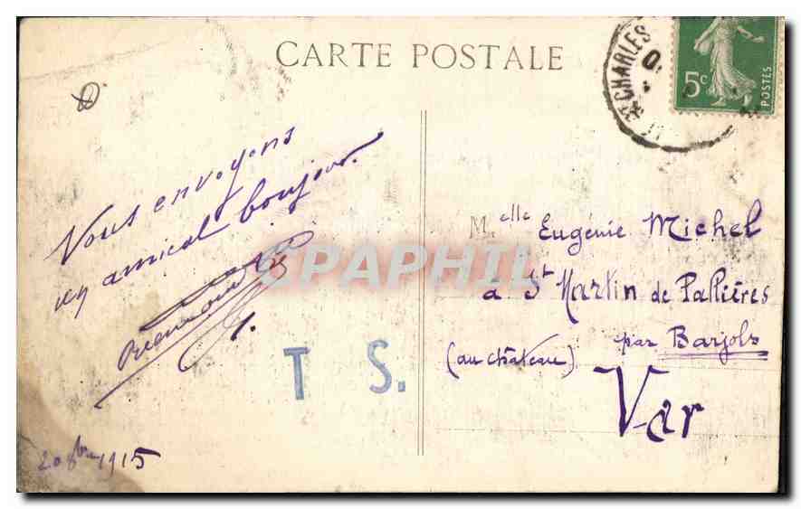 CPA Marseille La Mairie  — Verso