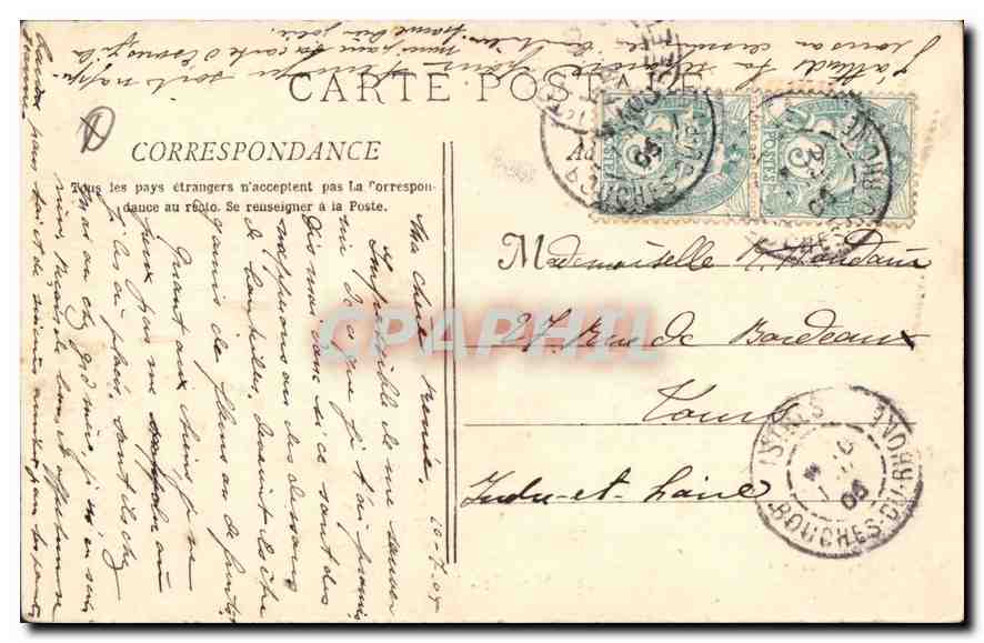 CPA Marseille La Mairie  — Verso