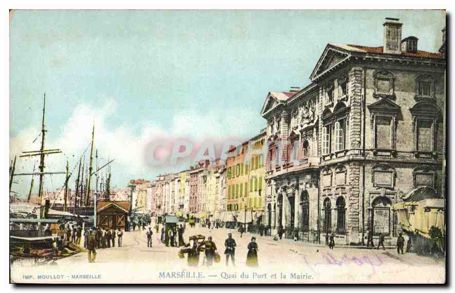 CPA Marseille Quai du Port et la Mairie 