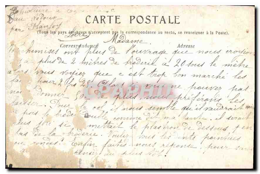 Marseille — La Mairie (Puget) — CPAPHIL — Verso