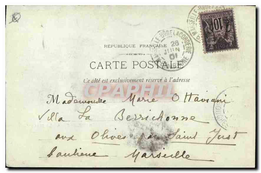 CPA Marseille la Mairie  — Verso