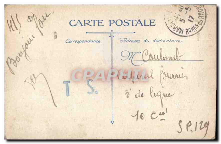 CPA Marseille l'hotel de Ville  — Rückseite