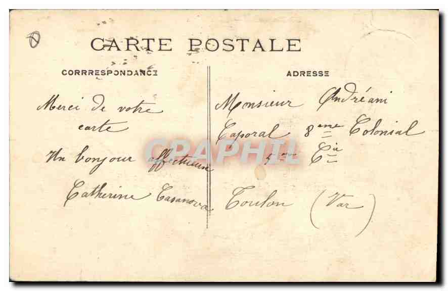 CPA Marseille la Mairie  — Verso