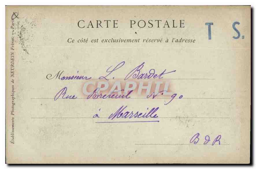 CPA Marseille l'hotel de Ville  — Verso