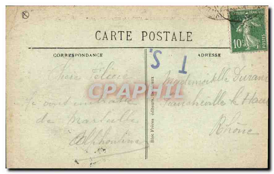 CPA Marseille l'hotel de Ville  — Verso