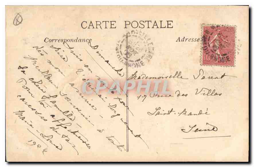 CPA Marseille la Mairie  — Verso