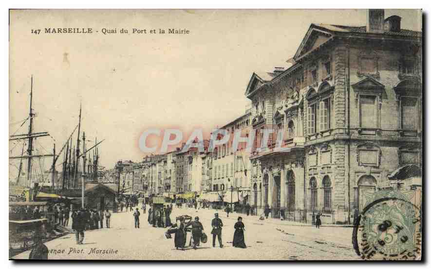 CPA Marseille Quai du Port et la Mairie 