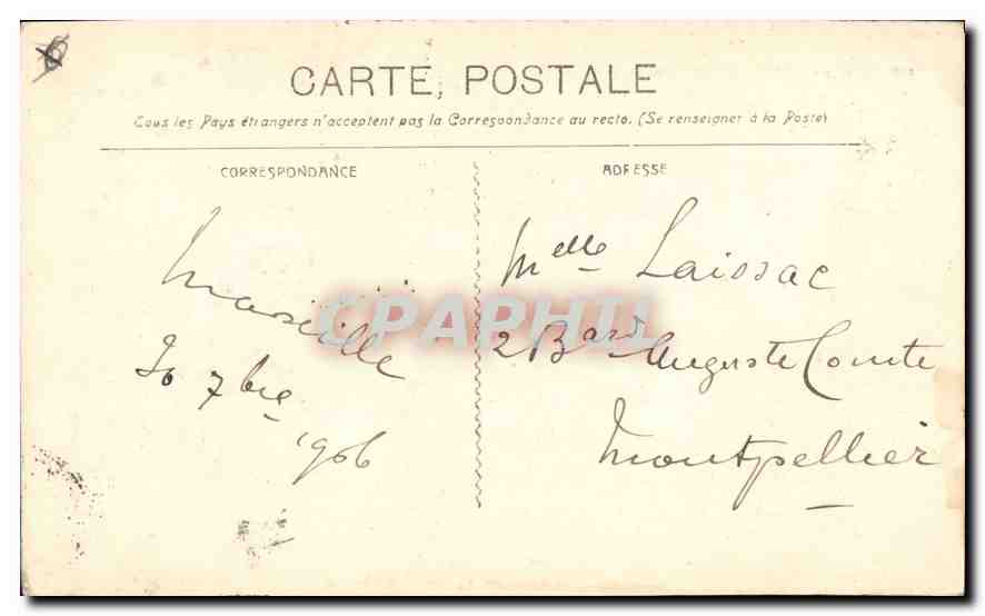 CPA Marseille Quai du Port et la Mairie  — Verso