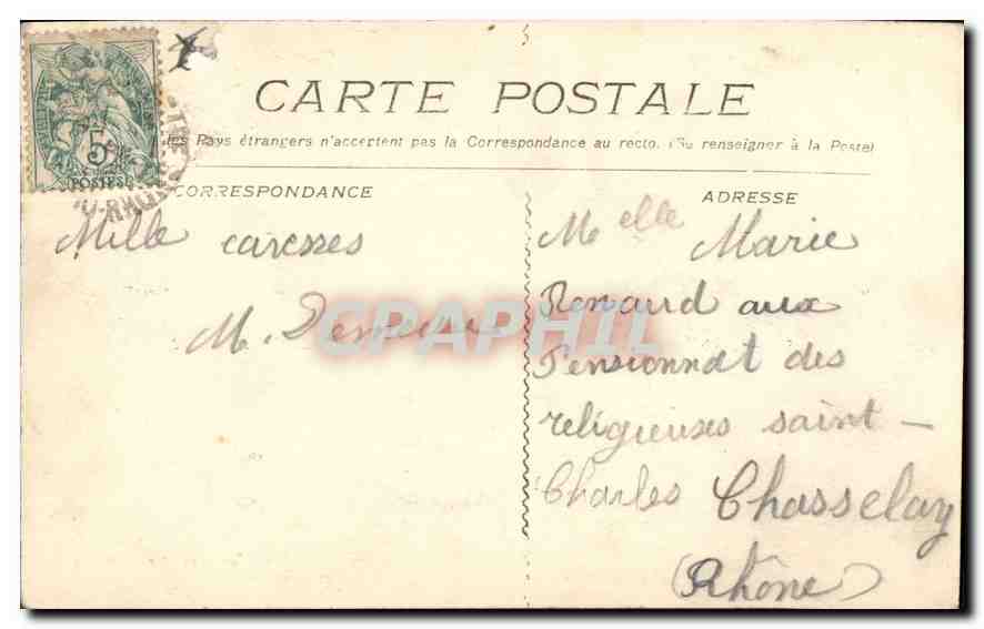 CPA Marseille la Mairie  — Verso