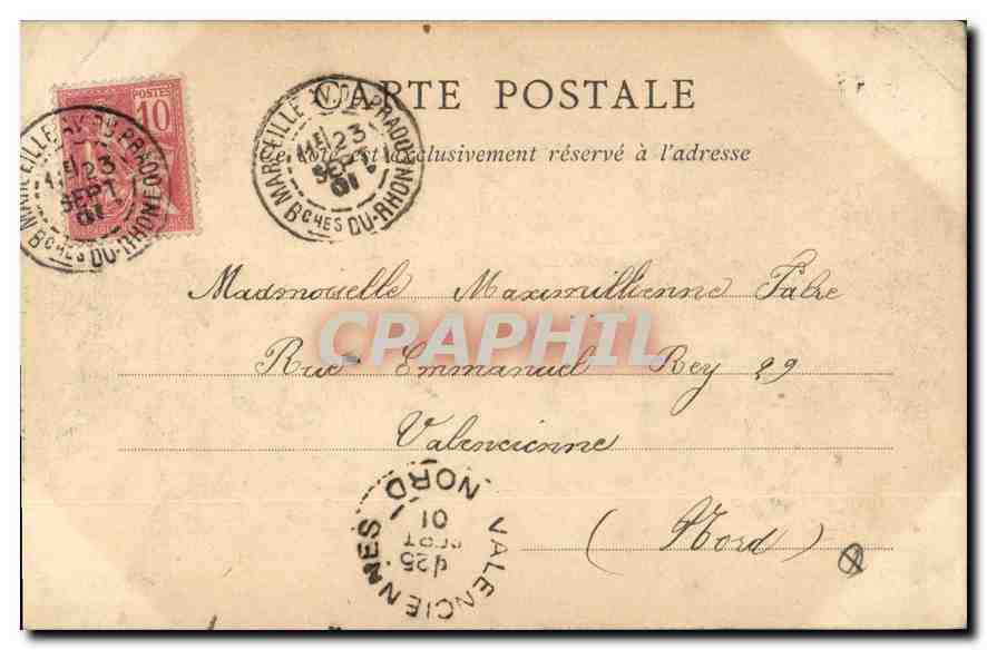 CPA Marseille l'hotel de Ville  — Verso
