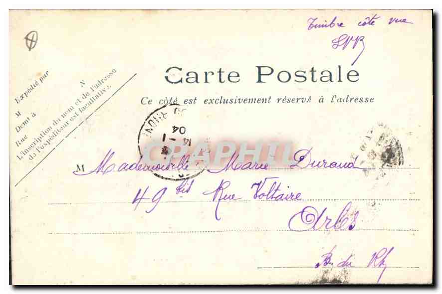 CPA Marseille la Mairie  — Verso