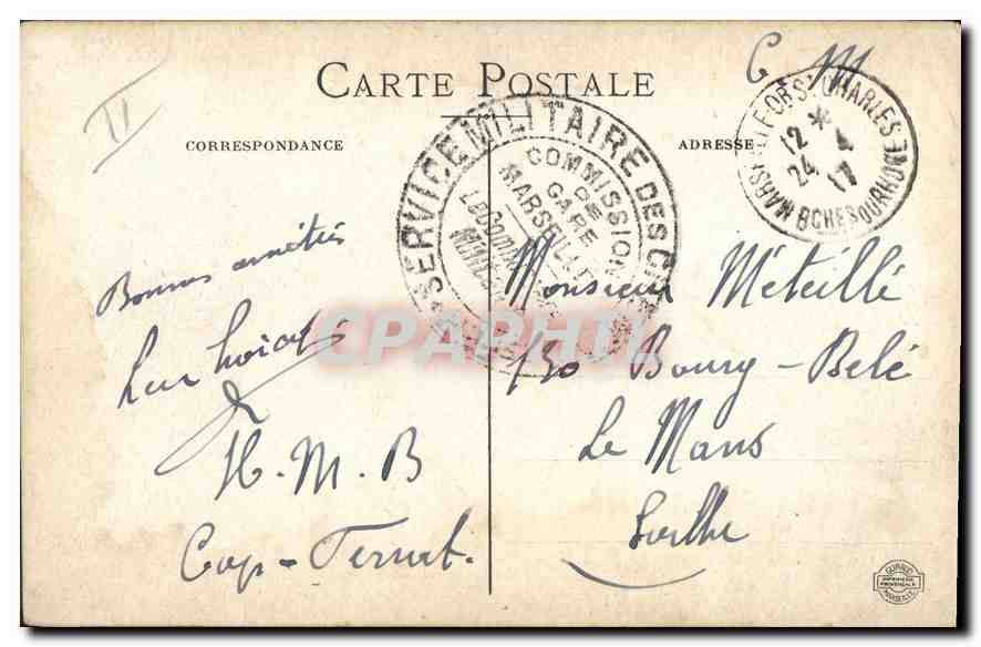 CPA Marseille la Mairie  — Verso