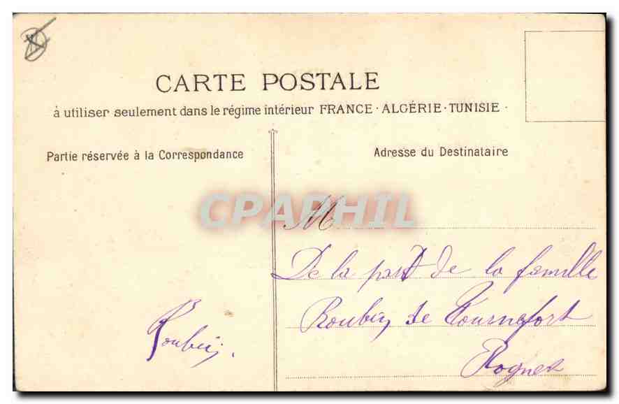 CPA Marseille la Mairie  — Verso