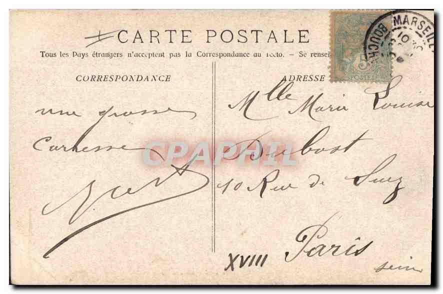 CPA Marseille la Mairie  — Verso