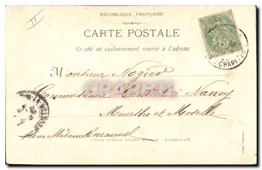 CPA Marseille le Phare Sainte Marie  — Verso
