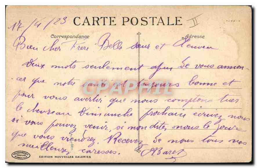 CPA Marseille la Jetee et Phare Sainte Marie  — Rückseite