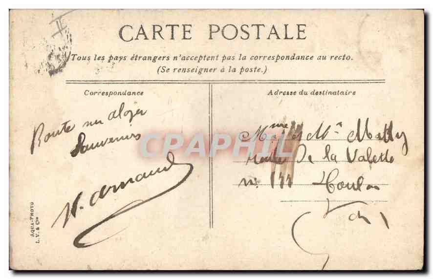 CPA Marseille Phare de la Joliette  — Verso