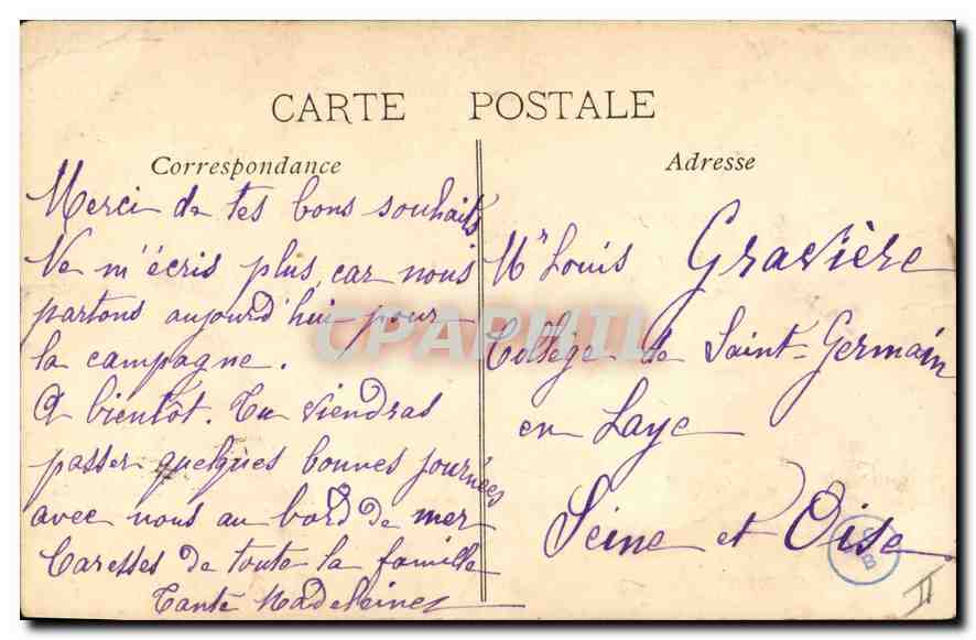 CPA Marseille Phare Ste Marie  — Rückseite