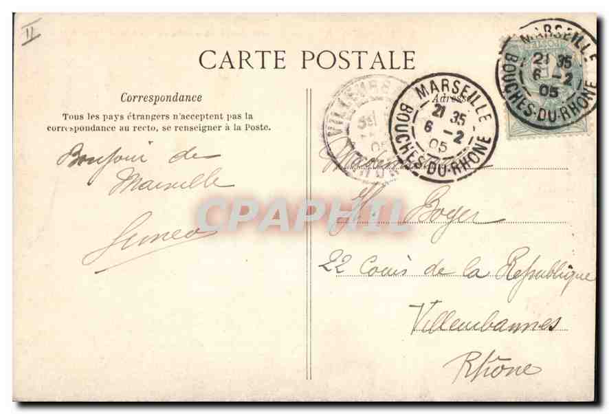 Marseille — La Grande Jetée et le Phare Sainte-Marie — C. L. C. — Verso