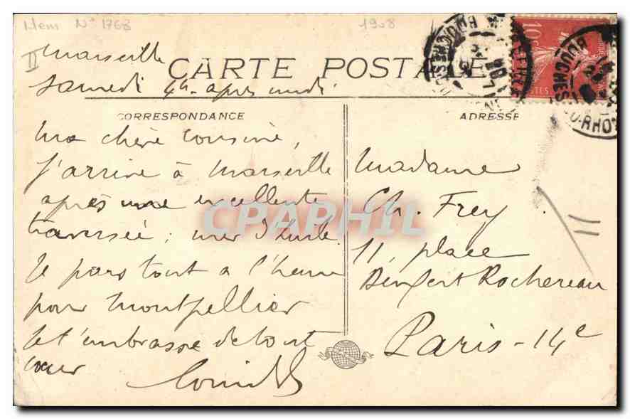 CPA Marseille le Phare Ste Marie  — Verso